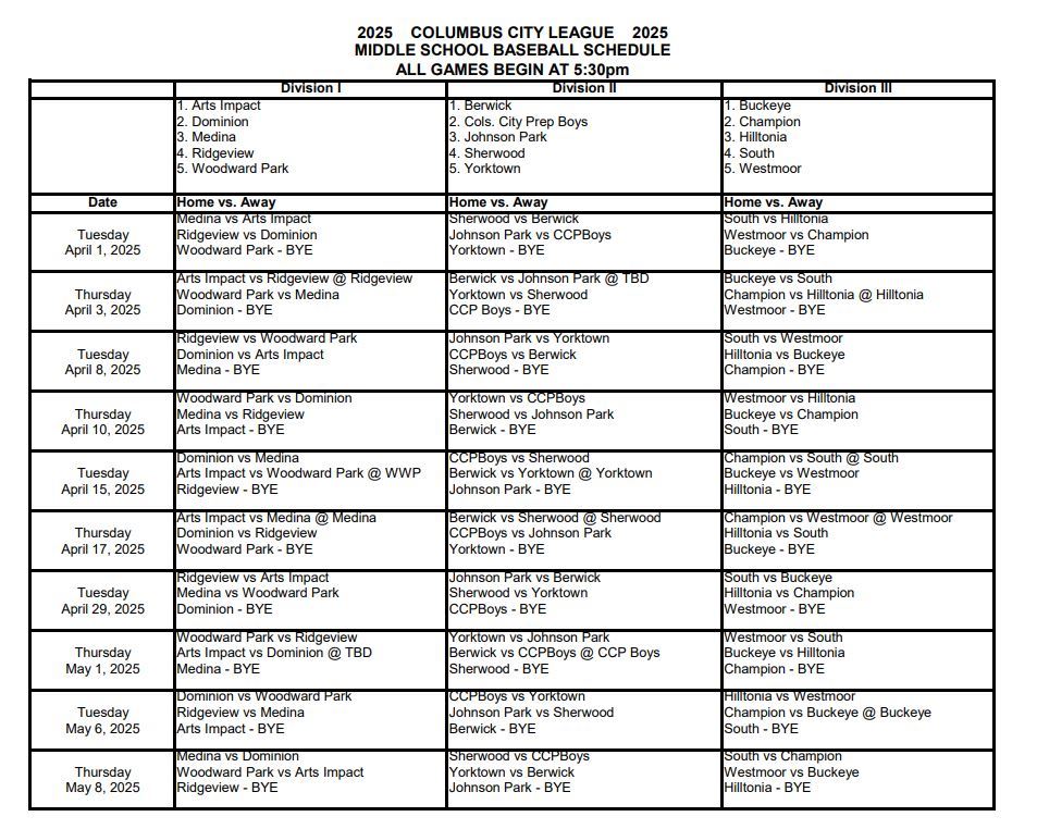 schedule
